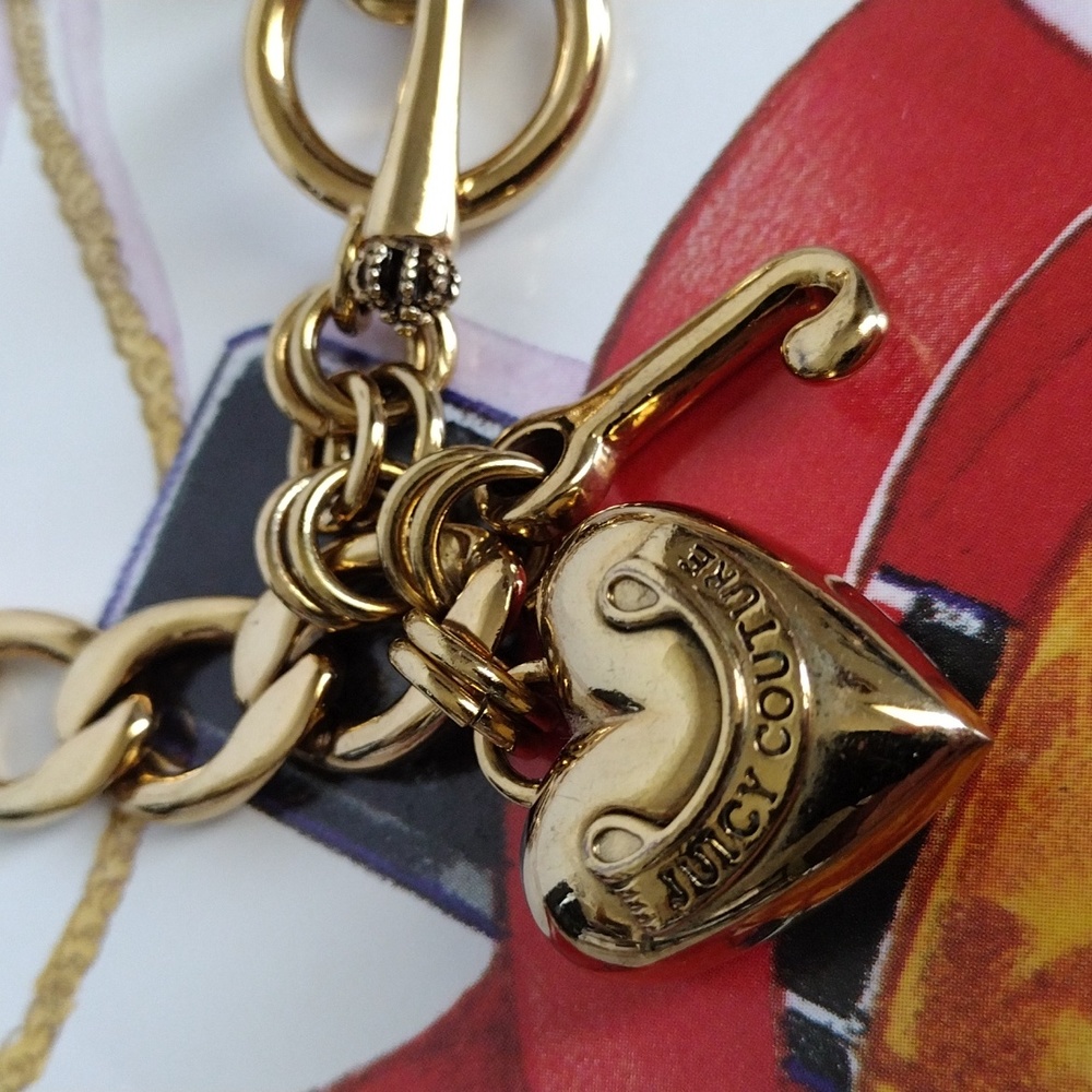Juicy Couture puffy heart link bracelet vintage